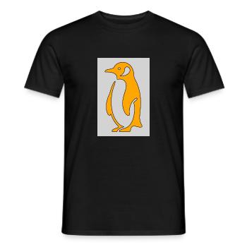 Penguin Simple Minimalistic Style Orange - Men's T-Shirt - black - Front - AI Model Male 178 light (178cm)