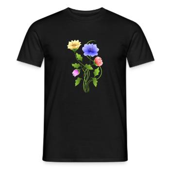 Flowers - Men's T-Shirt - black - Front - AI Model Male 178 light (178cm)