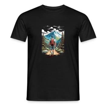 Abenteuer Bergpfad - Männer T-Shirt - Schwarz - Vorne - AI Model Male 178 light (178cm)