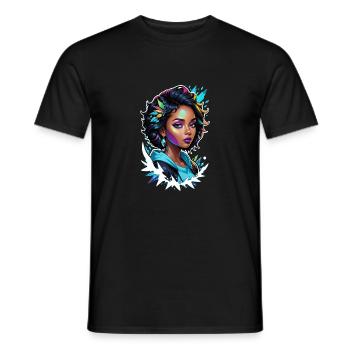 Afro Frau - Schönheit - Männer T-Shirt - Schwarz - Vorne - AI Model Male 178 light (178cm)