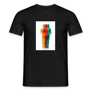 Vielfalt annehmen, in Gleichberechtigung miteinander verbunden sein. - Männer T-Shirt - Schwarz - Vorne - AI Model Male 178 light (178cm)