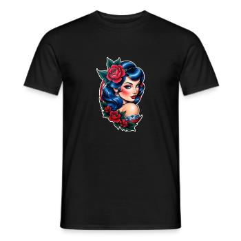 Rockabilly / Pin-up / 50s - Men's T-Shirt - black - Front - AI Model Male 178 light (178cm)