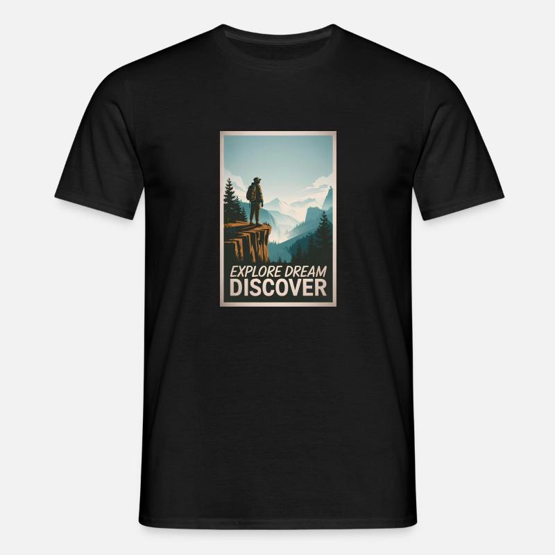 Explore Dream Explore - Männer T-Shirt - Schwarz