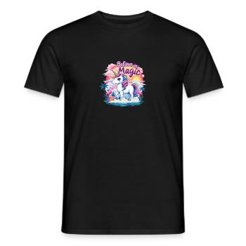 Croire en la magie Licorne Fantasy Aventure - T-shirt homme - noir - Devant - AI Model Male 178 light (178cm)