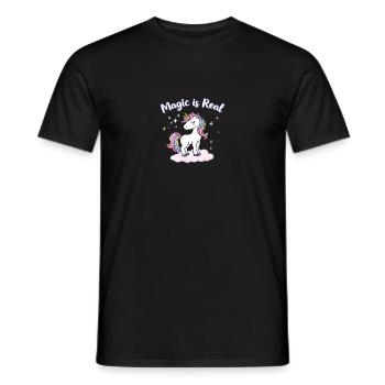 La magie est une véritable licorne Inspiration L’art pour les rêveurs - T-shirt homme - noir - Devant - AI Model Male 178 light (178cm)