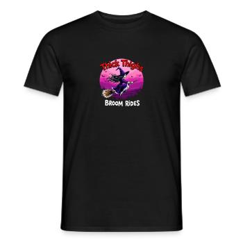 Dicke Oberschenkel Besenreiten Halloween Abenteuer - Männer T-Shirt - Schwarz - Vorne - AI Model Male 178 light (178cm)