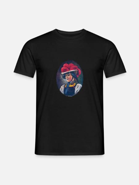 Schwarzwald Maidle mit Bollenhut - Männer T-Shirt - Schwarz