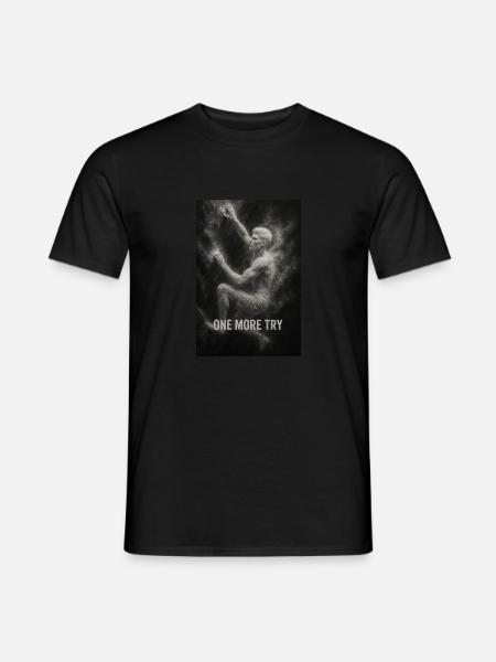 One more try. - Männer T-Shirt - Schwarz