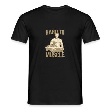 Hard to Muscle - Männer T-Shirt - Schwarz - Vorne - AI Model Male 178 light (178cm)
