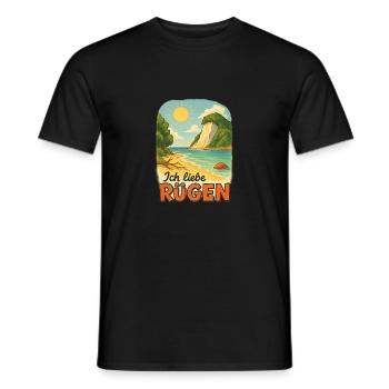 Ich liebe Rügen - Männer T-Shirt - Schwarz - Vorne - AI Model Male 178 light (178cm)