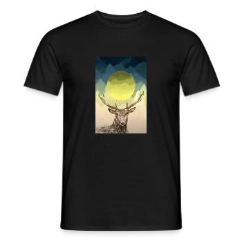 Hirsch - Männer T-Shirt - Schwarz - Vorne - AI Model Male 178 light (178cm)
