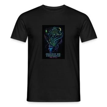 Gedanken wie Bissanzeiger – Nie still - Männer T-Shirt - Schwarz - Vorne - AI Model Male 178 light (178cm)