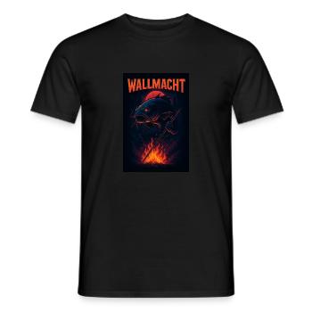 WALLMACHT – Der Herr der Tiefe - Männer T-Shirt - Schwarz - Vorne - AI Model Male 178 light (178cm)