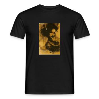 Afficherétro femme omikly déchirée pub pop art - T-shirt homme - noir - Devant - AI Model Male 178 light (178cm)