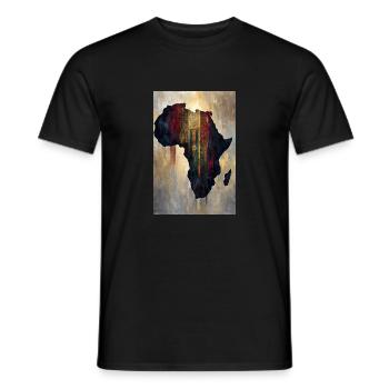 Afrika Karte Stamm Kunstdruck - Männer T-Shirt - Schwarz - Vorne - AI Model Male 178 light (178cm)