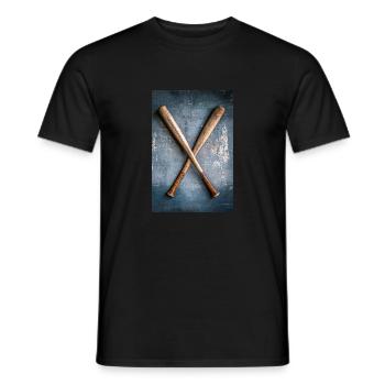 Klassische Baseballschläger gekreuzt - Männer T-Shirt - Schwarz - Vorne - AI Model Male 178 light (178cm)