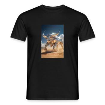 Chrome Bull Power Charge - Männer T-Shirt - Schwarz - Vorne - AI Model Male 178 light (178cm)