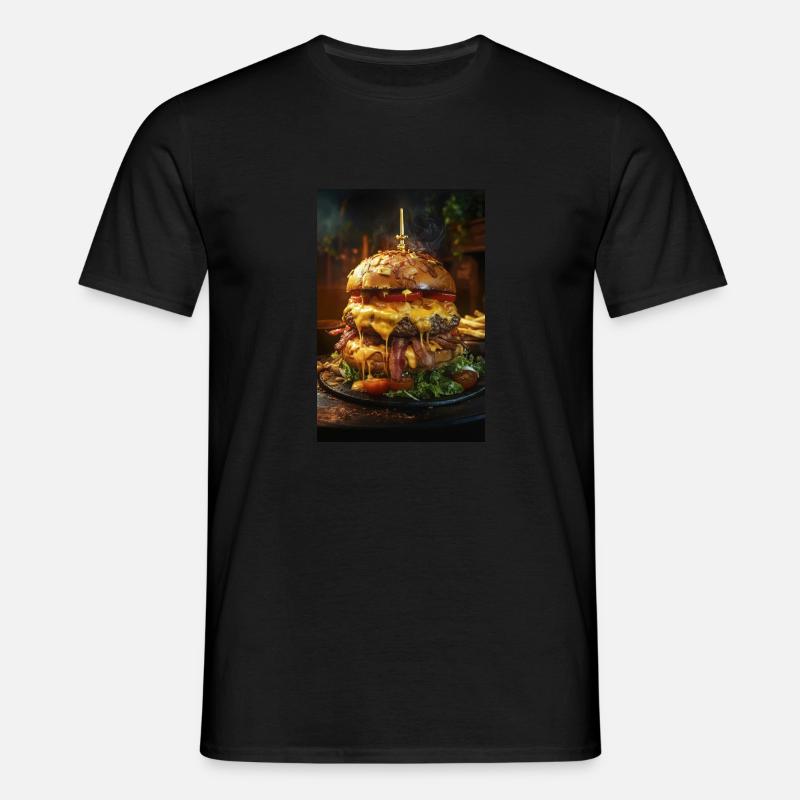 Epic Bacon Cheese Burger Stack - Men's T-Shirt - black