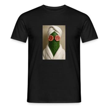 Cucumber Spa Day Gone Wrong - Men's T-Shirt - black - Front - AI Model Male 178 light (178cm)