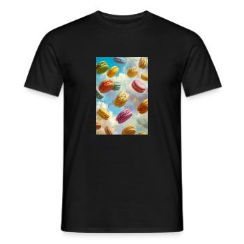 Colorful Macarons in the Sky - Men's T-Shirt - black - Front - AI Model Male 178 light (178cm)
