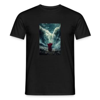 Parting the Sea with Power - Men's T-Shirt - black - Front - AI Model Male 178 light (178cm)