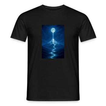Mondschein Fluss aus der Luft - Männer T-Shirt - Schwarz - Vorne - AI Model Male 178 light (178cm)