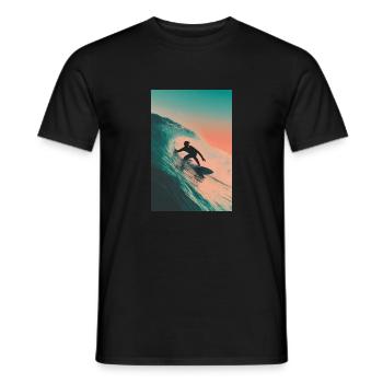 Sunset Wave Surf - T-shirt homme - noir - Devant - AI Model Male 178 light (178cm)