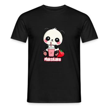Panda Milchshakebubble Tee Boba Kawaii Manga Anime - Männer T-Shirt - Schwarz - Vorne - AI Model Male 178 light (178cm)