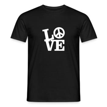 Love - Peace - Men's T-Shirt - black - Front - AI Model Male 178 light (178cm)