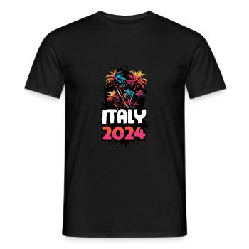 Italy 2024 Holiday Trip Colorful - Men's T-Shirt - black - Front - AI Model Male 178 light (178cm)