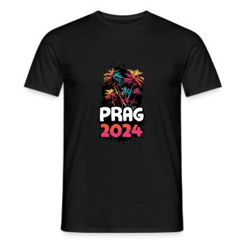 Prague 2024 Voyage de vacances coloré - T-shirt homme - noir - Devant - AI Model Male 178 light (178cm)