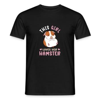 This Girls loves Hamsters Animal Owner Pets Lover - Männer T-Shirt - Schwarz - Vorne - AI Model Male 178 light (178cm)