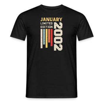 January 2002 - January 2002 Birthday Gift - Men's T-Shirt - black - Front - AI Model Male 178 light (178cm)