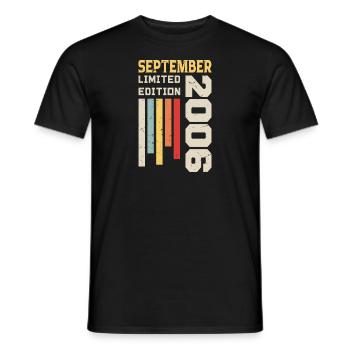 Septembre 2006 Cadeau anniversaire Septembre 2006 - T-shirt homme - noir - Devant - AI Model Male 178 light (178cm)