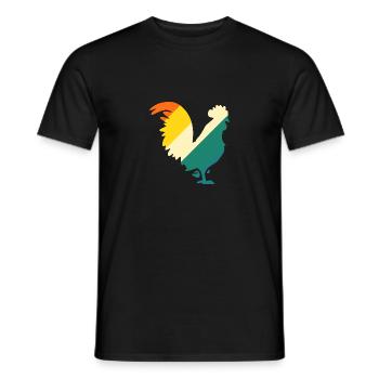 Chicken Rooster - Men's T-Shirt - black - Front - AI Model Male 178 light (178cm)