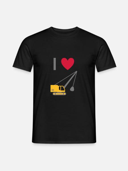 ★ Designfarben änderbar ★ Ich liebe Seilbagger - Männer T-Shirt - Schwarz