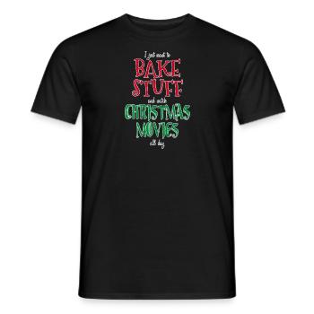 Bake Stuff Watch Filme Weihnachtskuchen Back Geschenk - Männer T-Shirt - Schwarz - Vorne - AI Model Male 178 light (178cm)