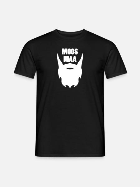 Moosmaa Vogtland Hipster Bart Geschenk - Männer T-Shirt - Schwarz