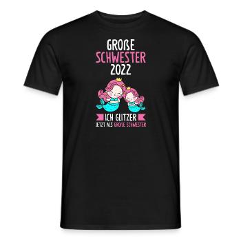 Große Schwester 2022 Meerjungfrau Geschwister Gesc - Männer T-Shirt - Schwarz - Vorne - AI Model Male 178 light (178cm)