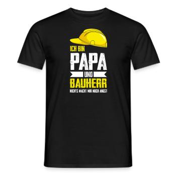 Bauherr Papa Baustelle Geschenk - Männer T-Shirt - Schwarz - Vorne - AI Model Male 178 light (178cm)