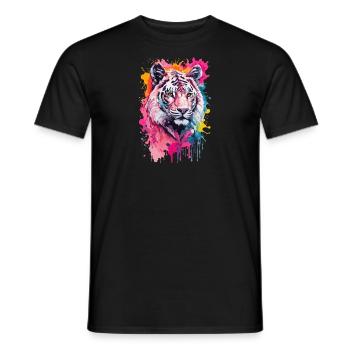 Lion Cool and Cool in Watercolors - Men's T-Shirt - black - Front - AI Model Male 178 light (178cm)