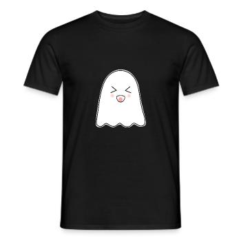 Halloween T-shirt Gespenst spooky cute Shirt  - Männer T-Shirt - Schwarz - Vorne - AI Model Male 178 light (178cm)