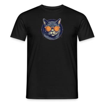 Katze Mietz Stubentiger Sonnenbrille - Männer T-Shirt - Schwarz - Vorne - AI Model Male 178 light (178cm)