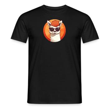 Alpaka Lama Sonnenbrille - Männer T-Shirt - Schwarz - Vorne - AI Model Male 178 light (178cm)