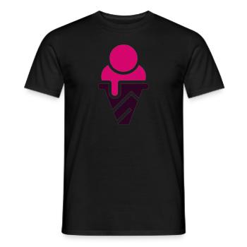 Ice cream ice cream ice cream cone gift idea raspberry ice cream - Men's T-Shirt - black - Front - AI Model Male 178 light (178cm)