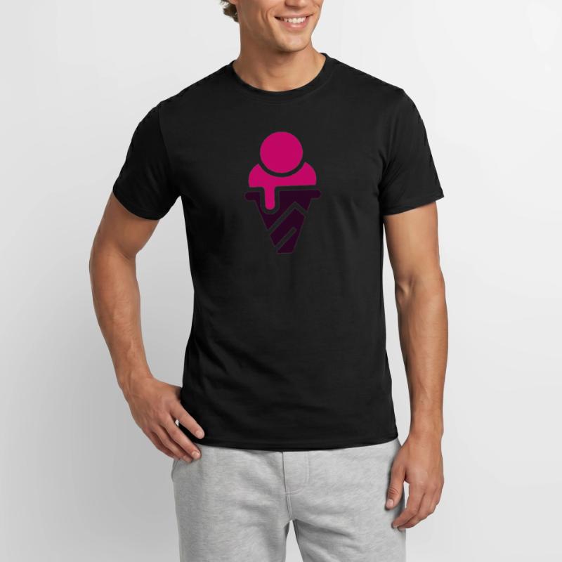 Eis Eiscreme Eiswaffel Geschenkidee Himbeereis Männer T-Shirt