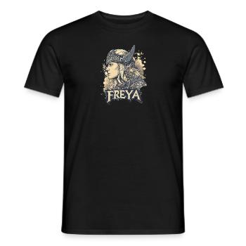 Freya Bouclier Jeune Fille Vikings Viking Viking Odin - T-shirt homme - noir - Devant - AI Model Male 178 light (178cm)