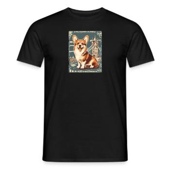 Corgy Tower Bridge London - Men's T-Shirt - black - Front - AI Model Male 178 light (178cm)