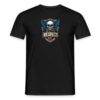 Moto Biker 55 Birthday Respect Moto - T-shirt homme - noir - Devant - AI Model Male 178 light (178cm)