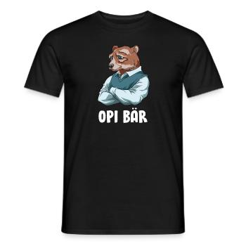 Schlauer Opi Bär - Frisch Gebackener Opa - Männer T-Shirt - Schwarz - Vorne - AI Model Male 178 light (178cm)